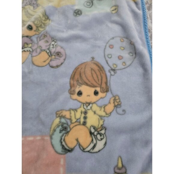 Vintage Rare 2002 Precious Moments Baby Blanket Luxury High Fleece Crib 31 x 44 - Picture 3 of 7